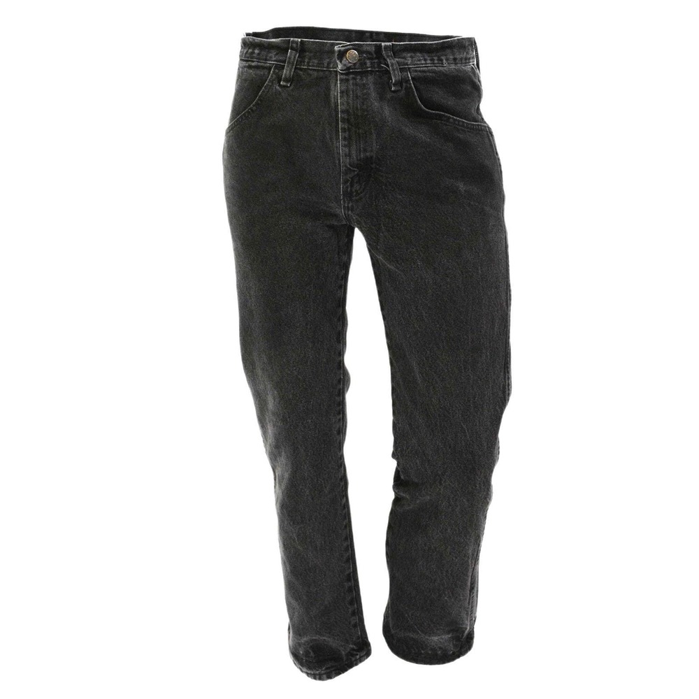 90s Vintage Rustler Black Stone Wash Jeans Mens 33 Grunge Skater Goth Straight